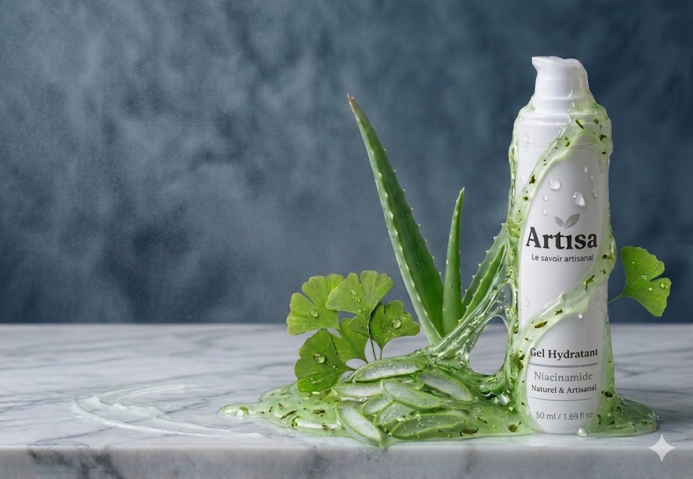 Gel Hydratant Niacinamide Artisa avec aloe vera et ginkgo